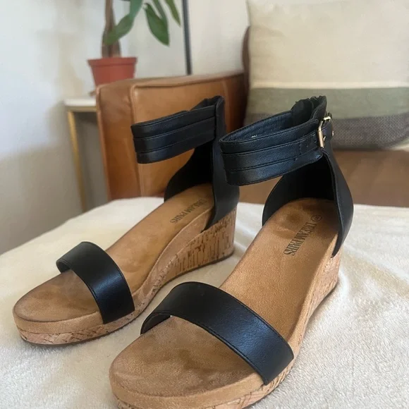 Dream Pairs Women Ankle Strap Wedge Sandals Strap Platform Heel size 8 in black - Picture 6 of 10